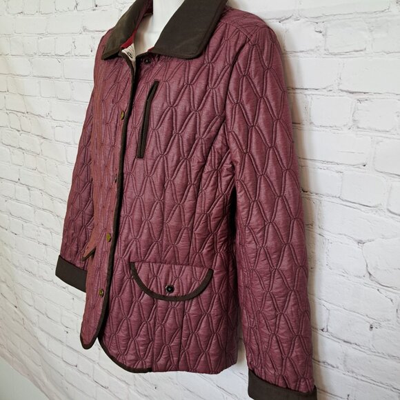 Rainforest Burgundy Cozy Quilted Jacket Size Medium - Picture 2 of 11